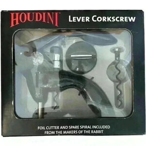 🌈 6/$60, NIB, Houdini Black Lever Corkscrew